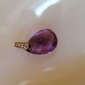Amethyst with small diamond accents in white gold